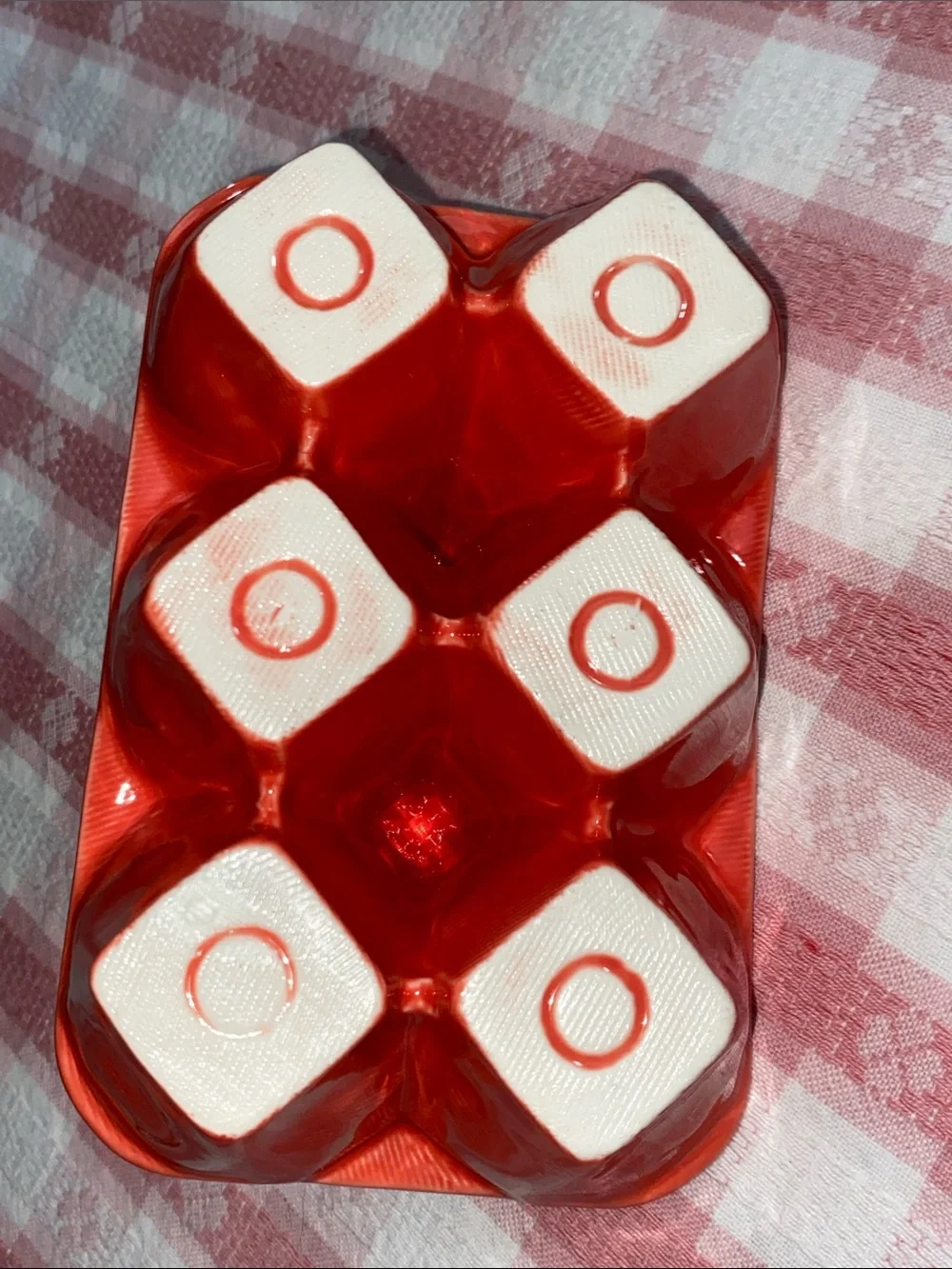 Coral Red Ceramic 6 Egg Holder